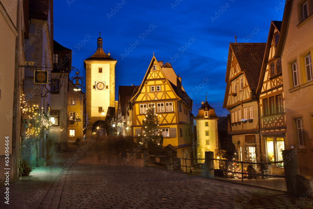 Rothenburg ob der Tauber by night