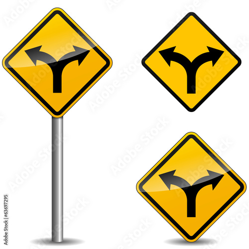 Vector yellow arrows sign