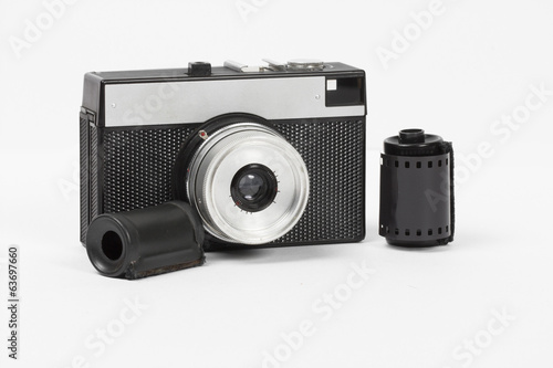 camera on the white background