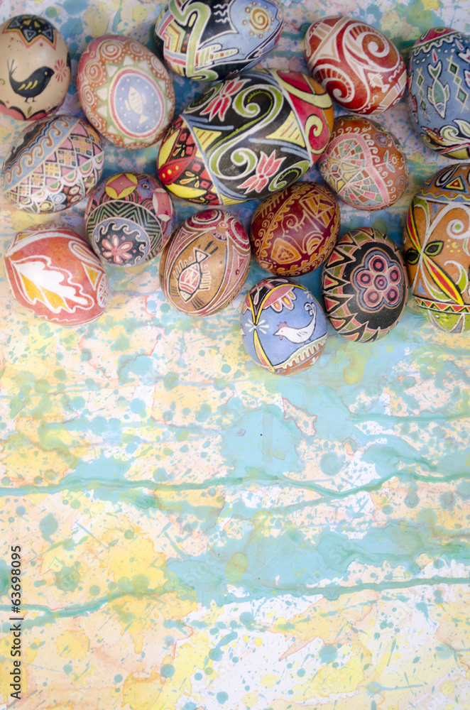 Easter eggs background paint