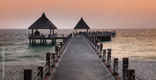 Pathway to the sea, Sihanoukville beach, Cambodia.