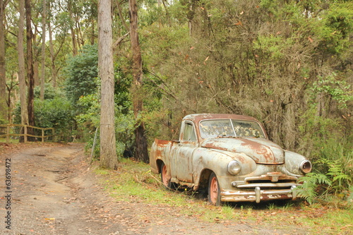 Vintage car in the woods
