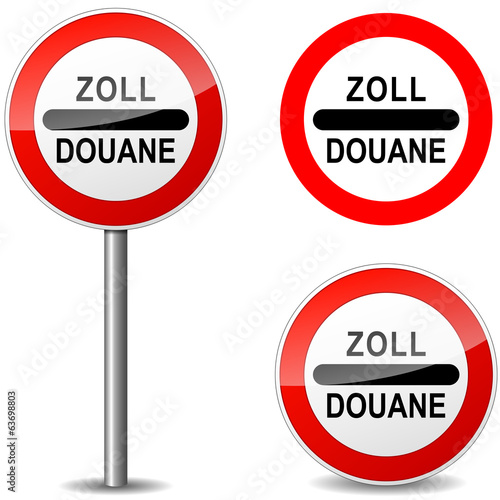 Vector douane sign