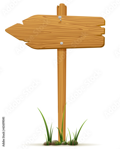 Isolated wooden sign
