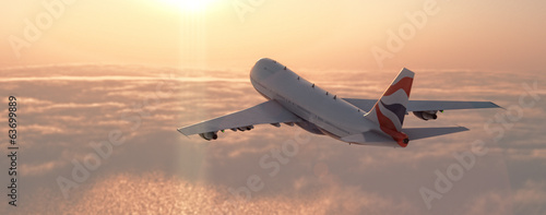Obraz na plátně Commercial airplane