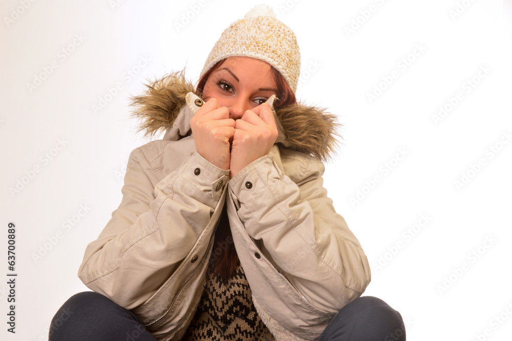 A woman in winter clothing A woman in winter clothing