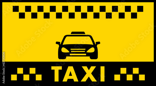 taxi background with cab silhouette