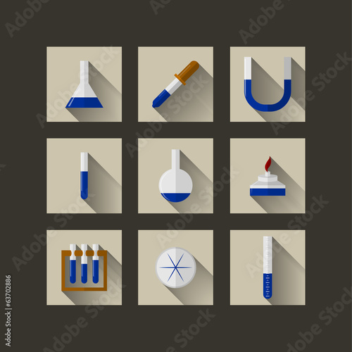 Flat icons for chemistry