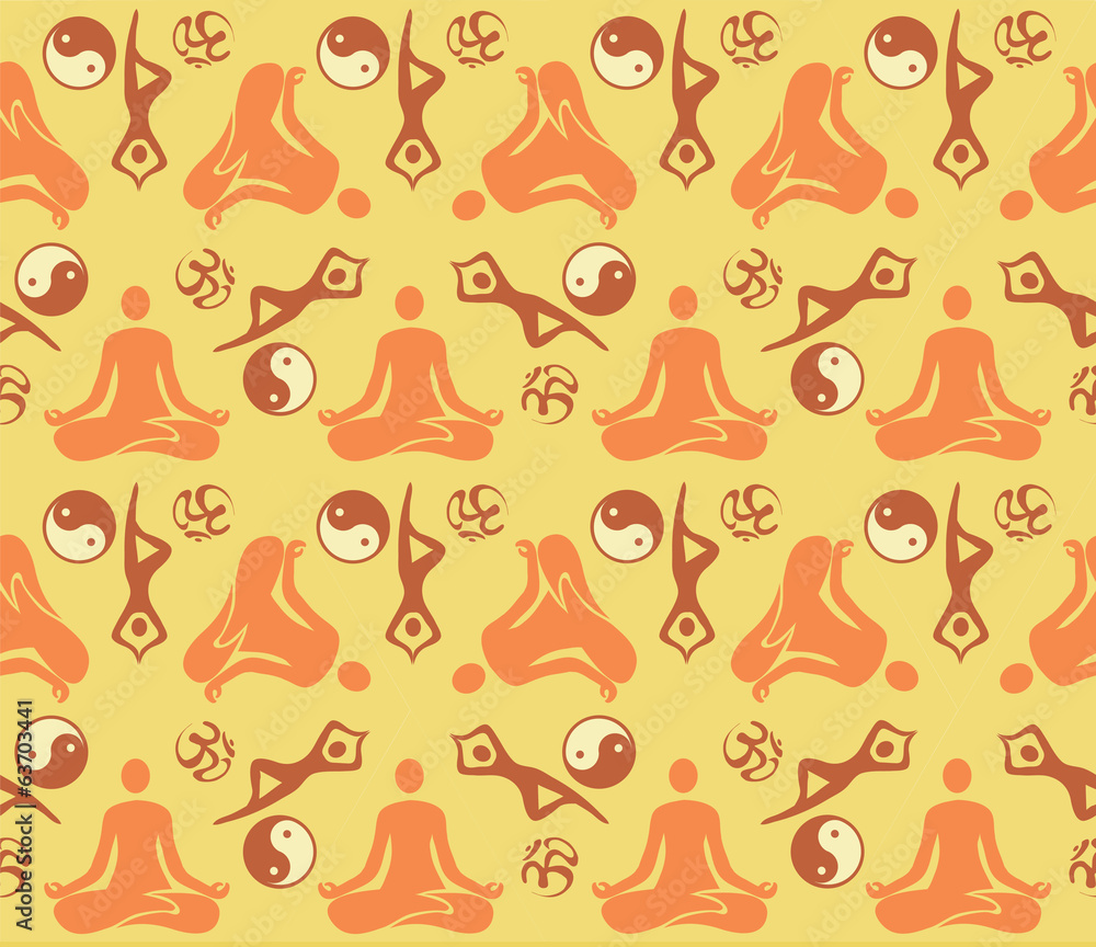 Seamless yoga symbols pattern Seamless yoga symbols pattern