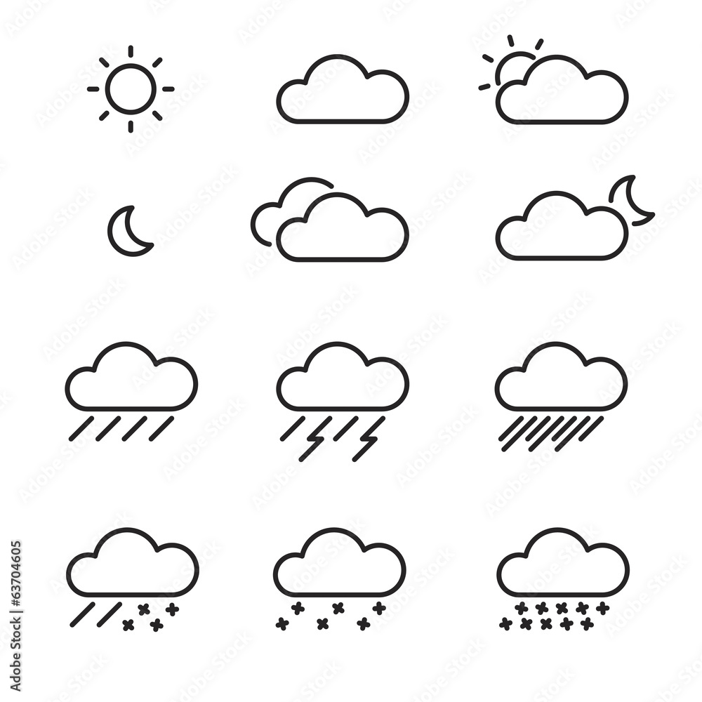 set of vector weather Icons set of vector weather Icons