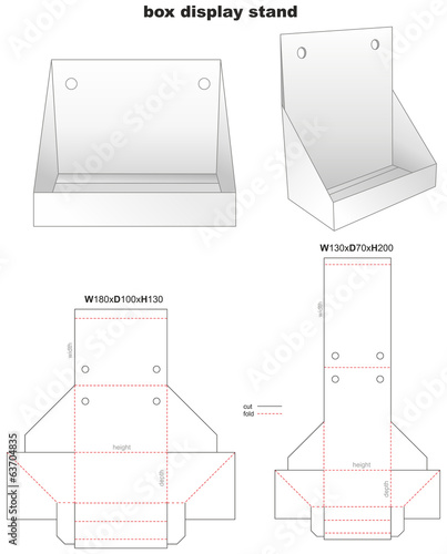 box display stand and stamp