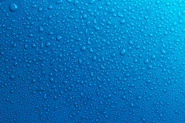 Blue water drops background