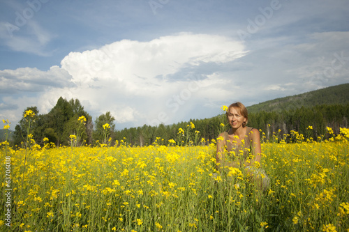 woman in the field