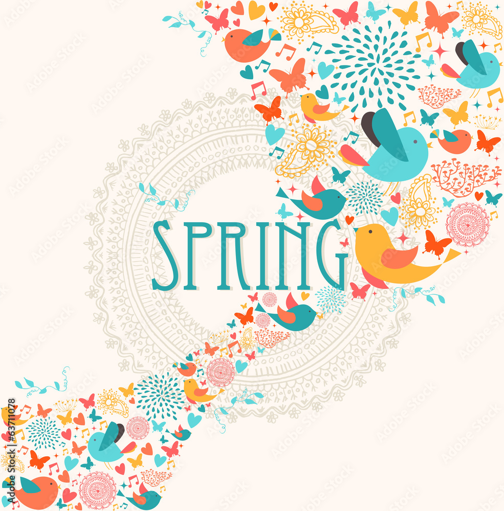 Spring greeting card illustration Spring greeting card illustration