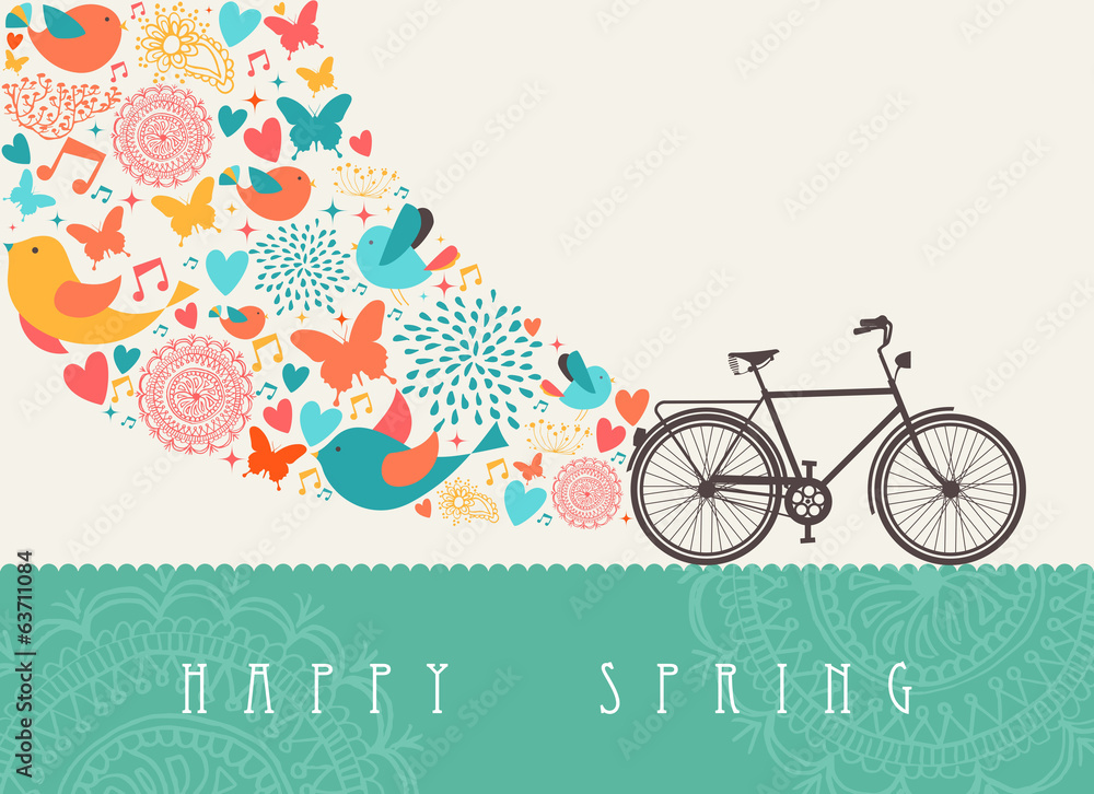 Obraz premium Springtime bicycle concept