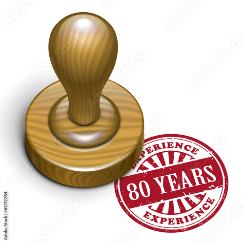 80 years experience grunge rubber stamp