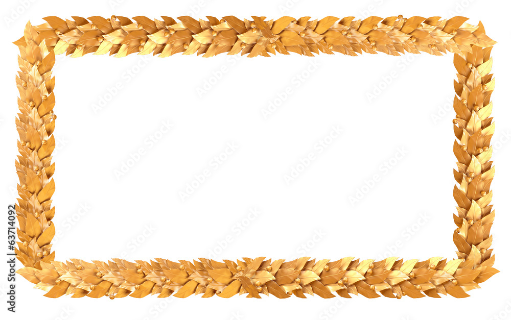 The gold rectangular frame of Laurel branches The gold rectangular frame of Laurel branches