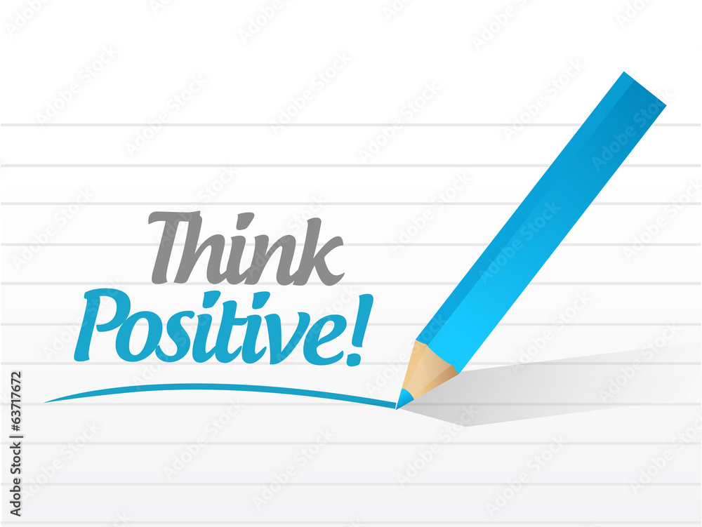 think positive message illustration design think positive message illustration design