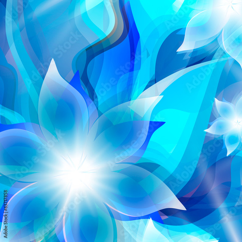 Abstract artistic Background with blue floral element