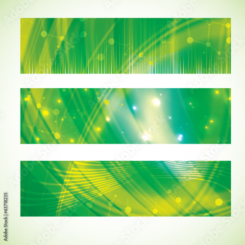 Abstract molecule banner set