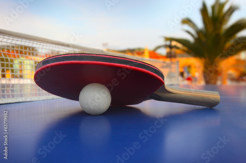 Ping-pong table at luxury hotel
