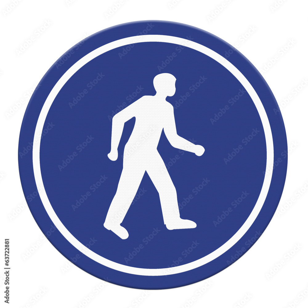 Pedestrian walking lane walkway footpath road sign on pole Pedestrian walking lane walkway footpath road sign on pole