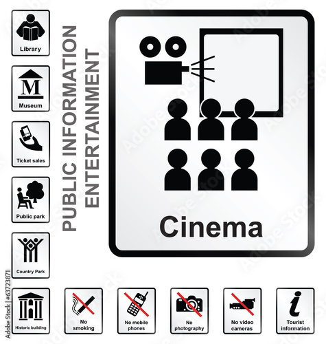 entertainment related public information signs