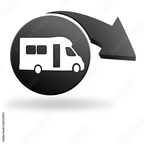 camping car sur symbole noir
