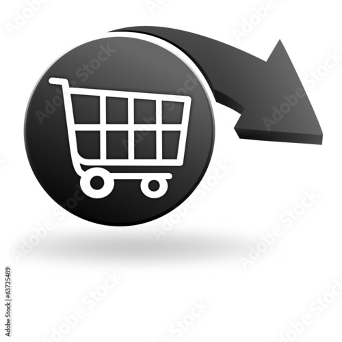 chariot sur symbole noir