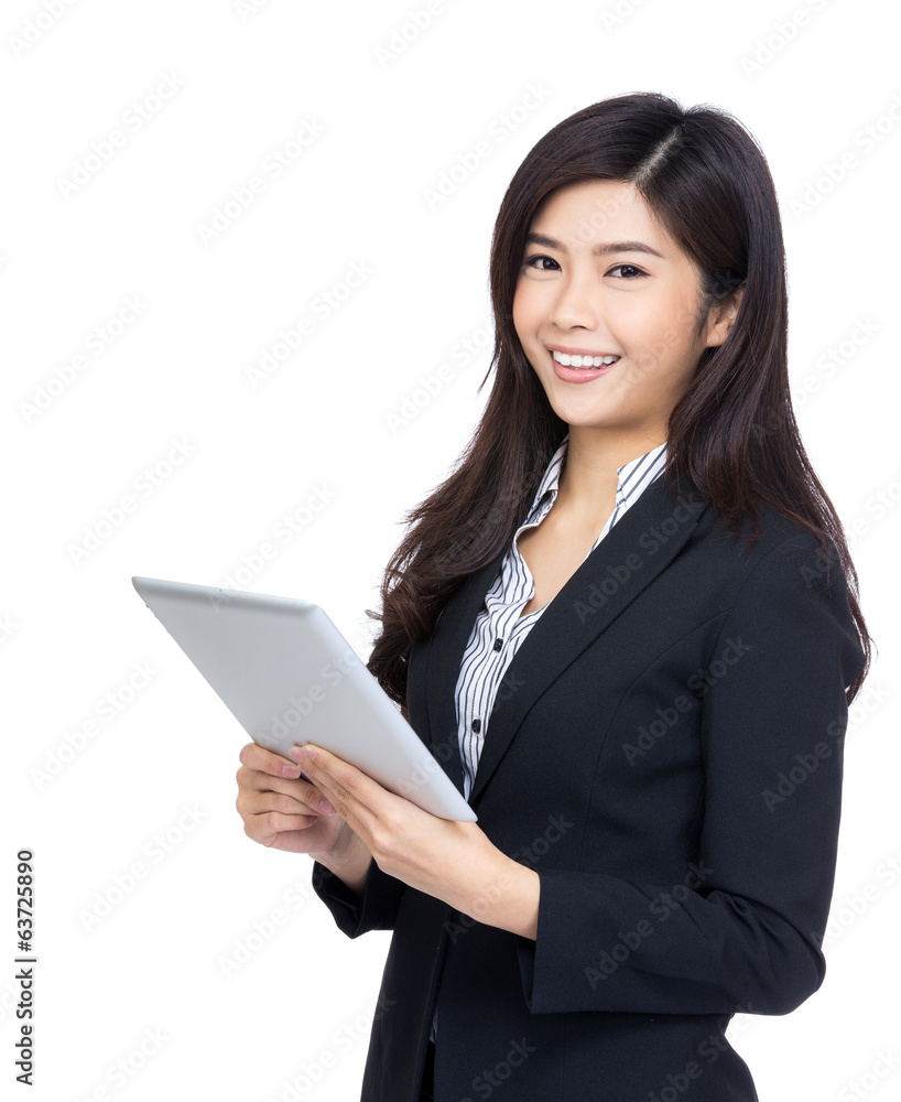 Asia businesswoman using tablet Asia businesswoman using tablet