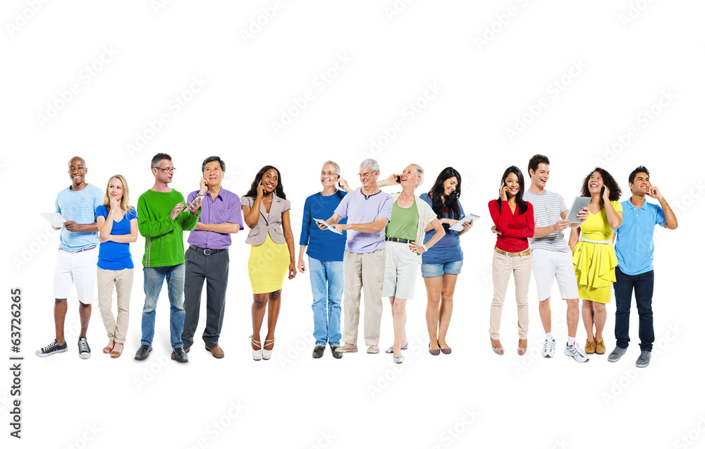 Diverse Multi-Ethnic People Social Networking Diverse Multi-Ethnic People Social Networking