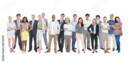 Group Of Multi-Ethnic And Diverse Occupational People In A White
