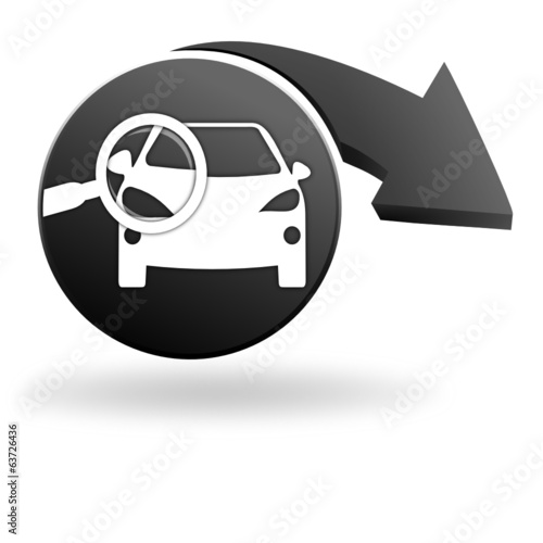 sécurité voiture sur symbole noir