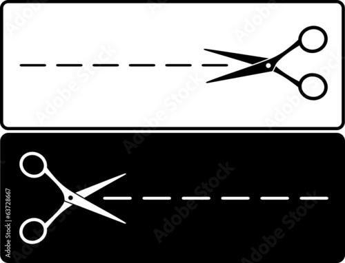 scissors silhouette with cut lines