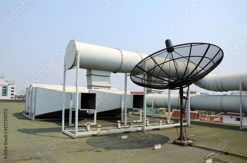 Industrial air conditioner and satellite dish
