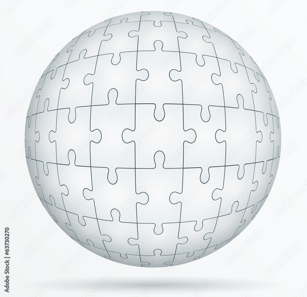 Puzzle world in the form a sphere. Puzzle world in the form a sphere.