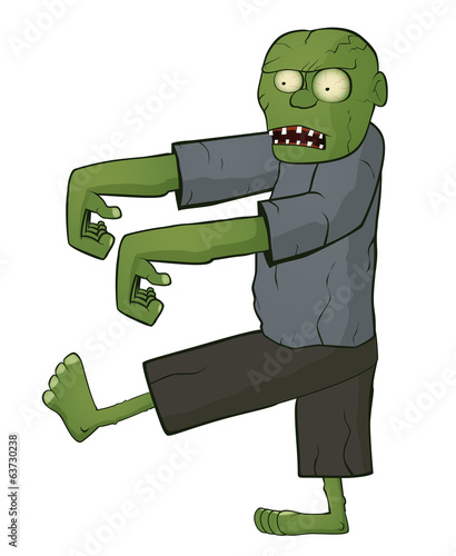Zombie on white background