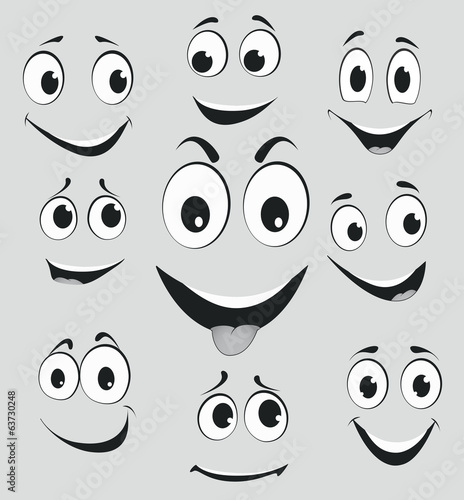 Facial expressions, cartoon face emotions