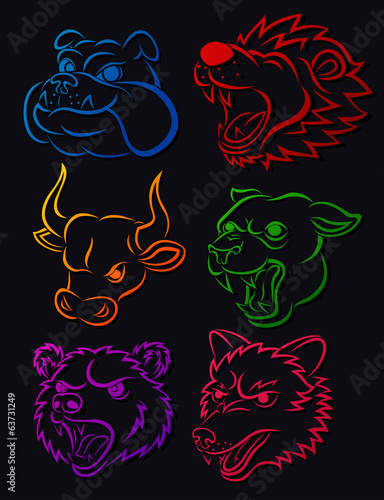 Vicious Wild Animal Head Tatto Set