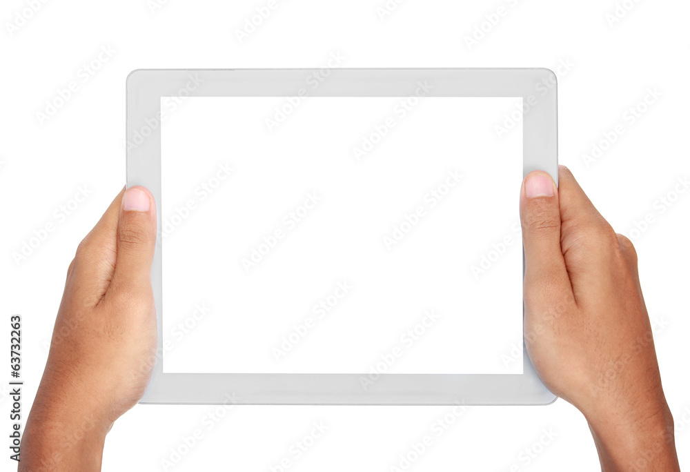 photo of a tablet held by two hands photo of a tablet held by two hands