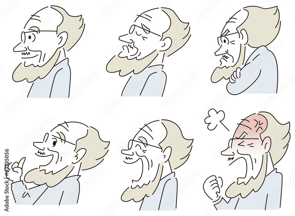 Naklejka premium おじいさんの横顔アイコン