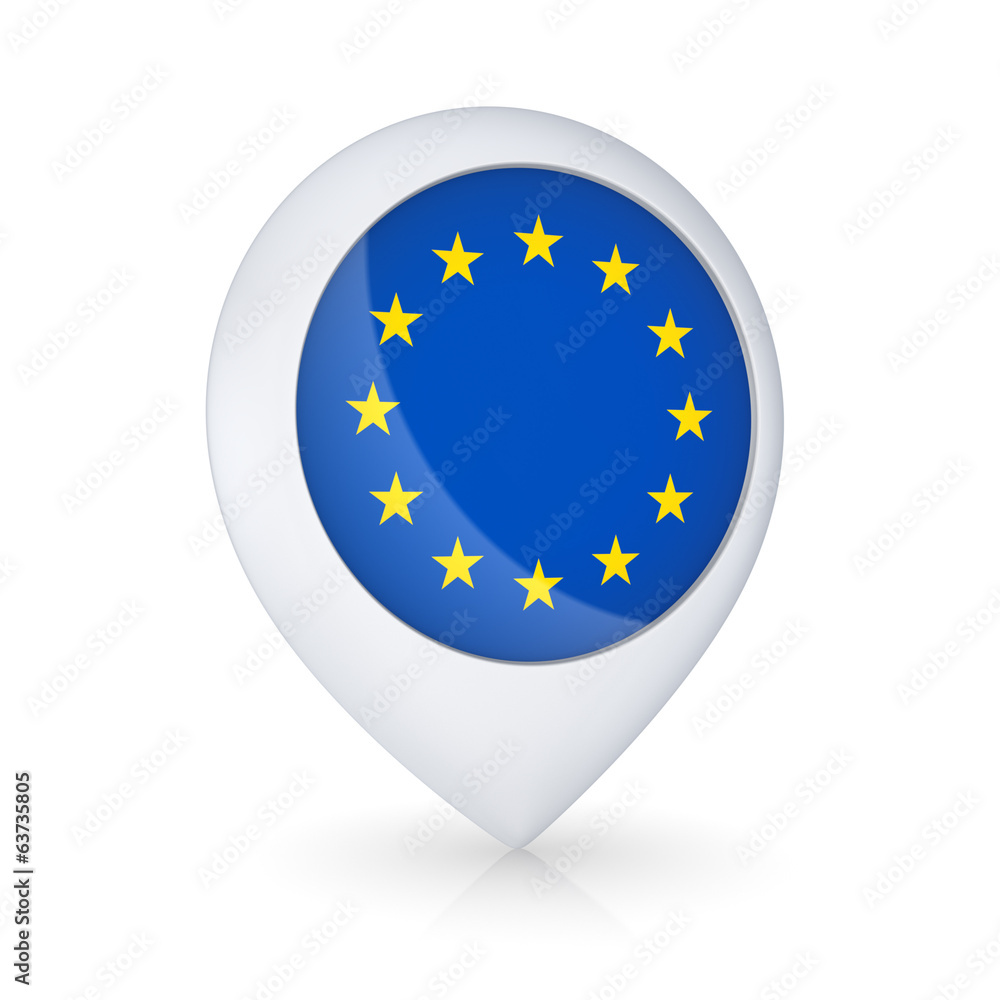 Icon with EU flag. Icon with EU flag.