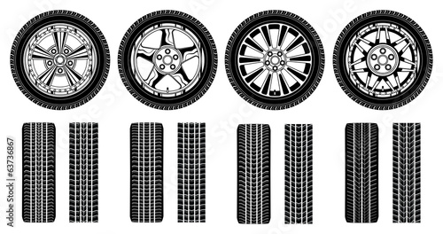 Wheel - Tires Alloy Rims and Tire Tracks