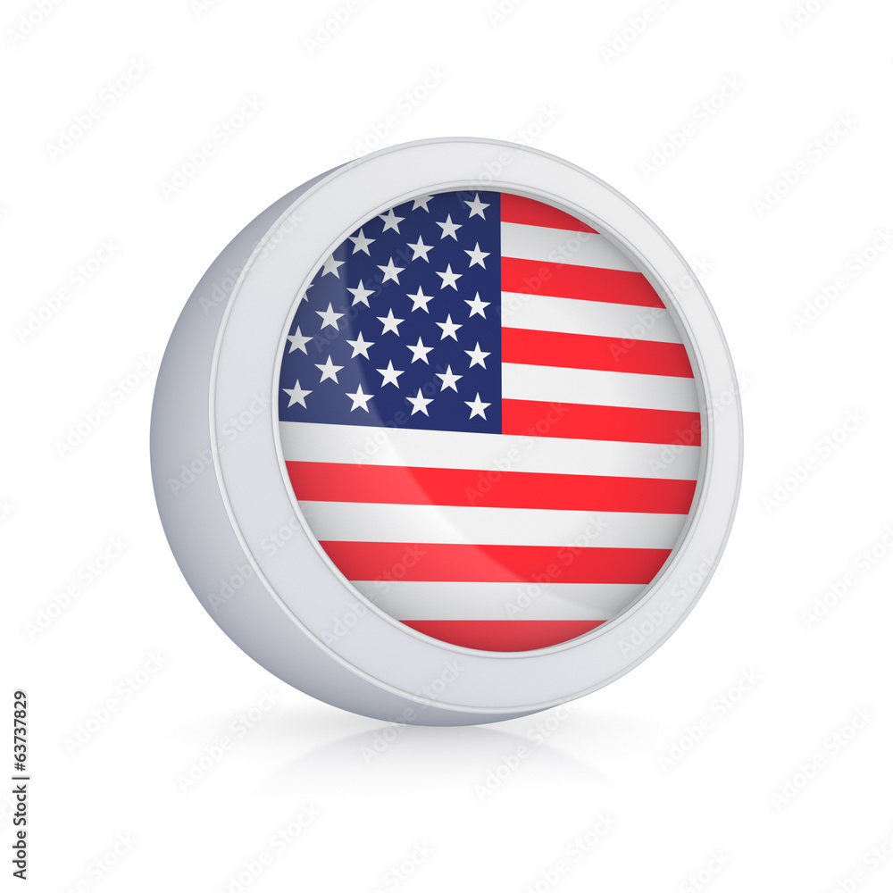 Icon with American flag. Icon with American flag.