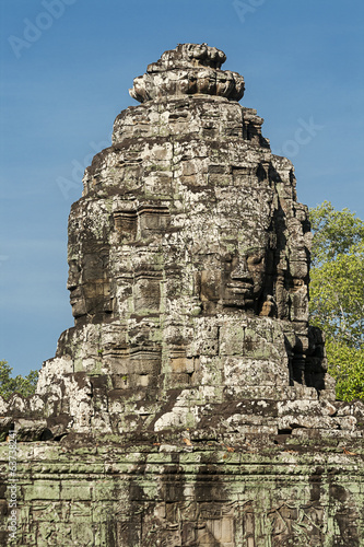 Carved Heads At Bayon Temple, Angkor Thom, Cambodia
