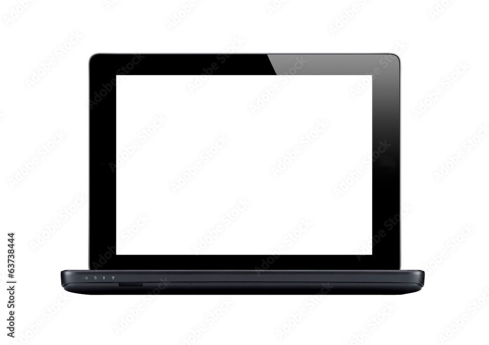 Black laptop isolated on white