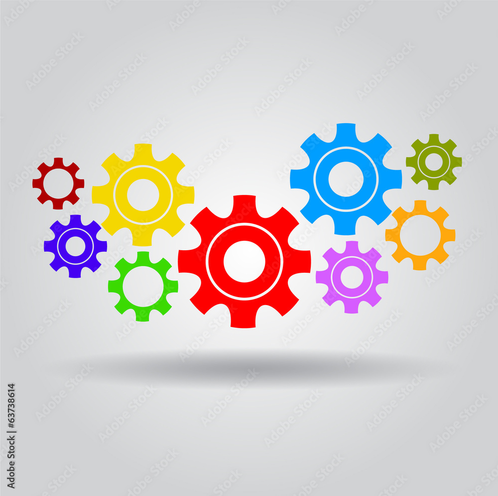 Concept with gears of teamwork, group, community. Vector illustr Concept with gears of teamwork, group, community. Vector illustr
