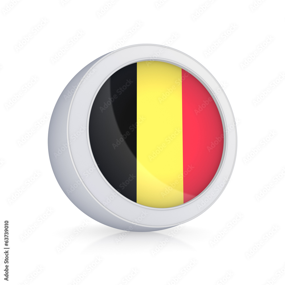Fototapeta premium Icon with Belgian flag.