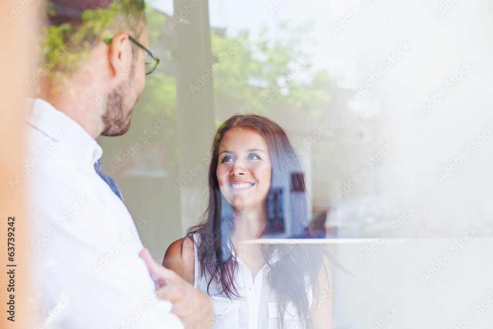 Obraz premium business people through the glass