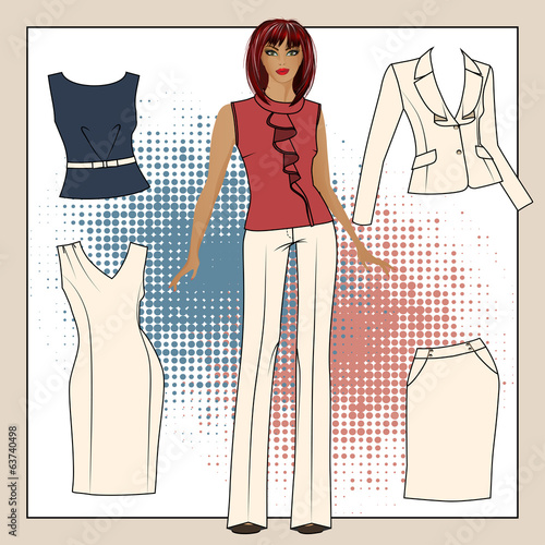 A collection of clothes for girls А4